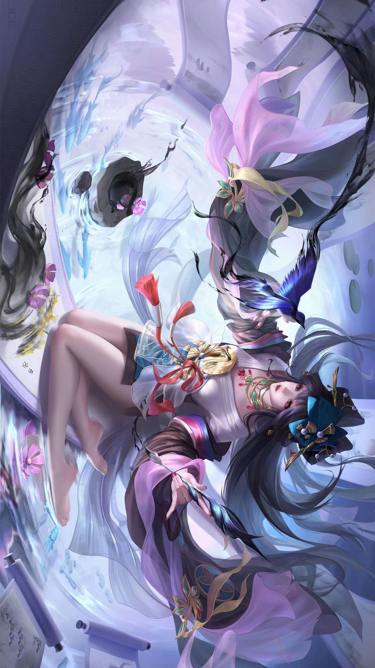 阴阳师_花鸟卷_美女_4k桌面壁纸